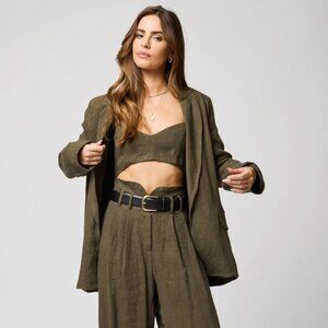 The Linen Blazer, army green